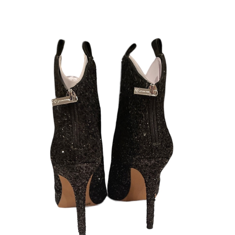 JESSICA SIMPSON PIXILLEZ 4 BOOTIE IN BLACK CHUNKY GLITTER - BRAND NEW IN BOX! - Picture 8 of 12